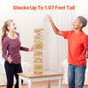 VEVOR Tumbling Timber Toy, 54 Blocks Tumble Tower Blocks Game, Pine Wood Tumbling Tower Game with Storage Crate, Wooden Stacking Game for 1 or More Players, Tumble Tower Family Game for Indoor/Outdoor