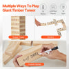VEVOR Tumbling Timber Toy, 54 Blocks Tumble Tower Blocks Game, Pine Wood Tumbling Tower Game with Storage Crate, Multiple Ways to Play Wooden Stacking Game, Tumble Tower Family Game for Indoor/Outdoor