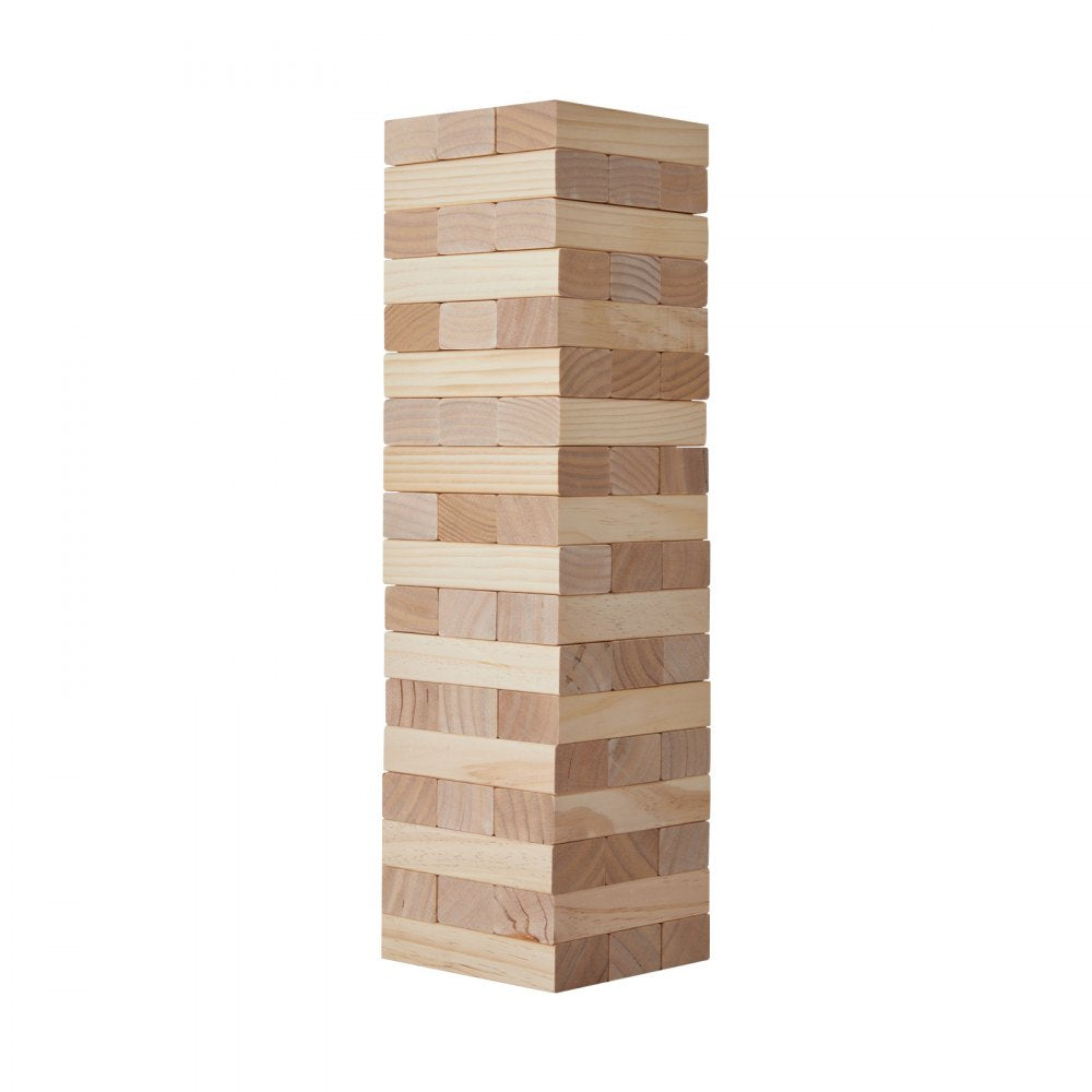 VEVOR Tumbling Timber Toy, 54 Blocks Medium Tumble Tower Blocks Game, Pine Wood Tumbling Tower Game with Carry Bag and Scoreboard, Wooden Stacking Game, Tumble Tower Family Games for Indoor/Outdoor