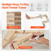 VEVOR Tumbling Timber Toy, 54 Blocks Large Tumble Tower Blocks Game, Pine Wood Tumbling Tower Game with Carry Bag and Scoreboard, Wooden Stacking Game, Tumble Tower Family Games for Indoor/Outdoor