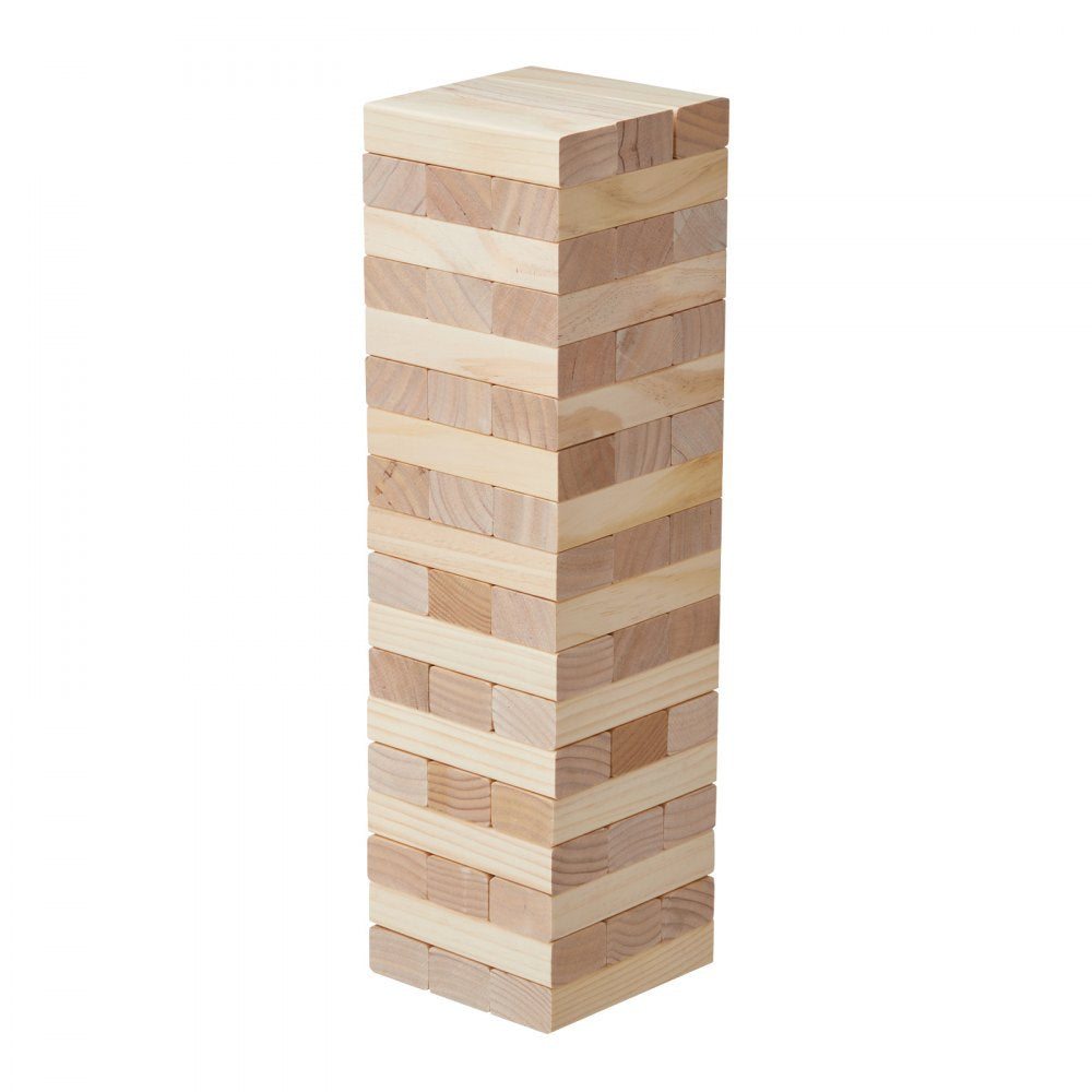 VEVOR Tumbling Timber Toy, 54 Blocks Large Tumble Tower Blocks Game, Pine Wood Tumbling Tower Game with Carry Bag and Scoreboard, Wooden Stacking Game, Tumble Tower Family Games for Indoor/Outdoor