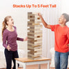 VEVOR Tumbling Timber Toy, 60 Blocks Giant Tumble Tower Blocks Game, Pine Wood Tumbling Tower Game with Carry Bag and Scoreboard, Wooden Stacking Game, Tumble Tower Family Games for Indoor/Outdoor
