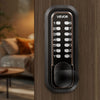 VEVOR Mechanical Keyless Entry Door Lock, 2.0 Code Upgrade, 4-7 Digits Code, Double-Sided Push Button Combination Mechanical Keypad Door Knob, Auto Locking, for Indoor or Outdoor, Oil-Rubbed Bronze