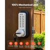 VEVOR Mechanical Keyless Entry Door Lock, 2.0 Code Upgrade, 4-7 Digits Code, Single-Sided Push Button Combination Mechanical Keypad Door Knob, Auto Locking, for Garden Gates, Indoor or Outdoor, Silver