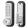VEVOR Mechanical Keyless Entry Door Lock, 2.0 Code Upgrade, 4-7 Digits Code, Single-Sided Push Button Combination Mechanical Keypad Door Knob, Auto Locking, for Garden Gates, Indoor or Outdoor, Silver