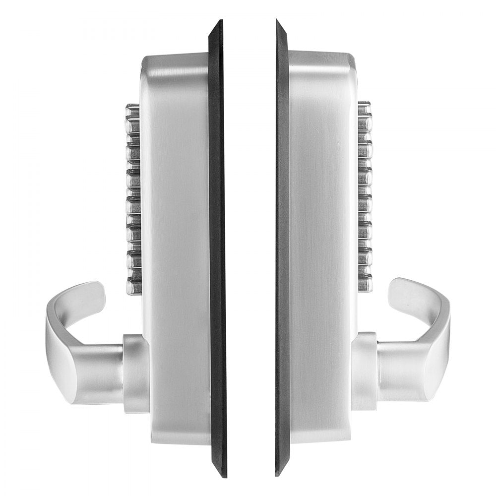 VEVOR Mechanical Keyless Entry Door Lock, 14 Key Mechanical Door Lock, Mechanical Keypad Door Lock with Handle, Double-Sided Stainless Steel Waterproof Keyless Gate Lock, for Home Office Yard, Sliver