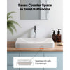 VEVOR Semi Recessed Bathroom Sink, 19.29 x 12.01 Inch Rectangular White Ceramic Vessel Sink with 1-3/4 Inch Drain Hole, Drop in Modern Lavatory Vanity Bath Wash Bowl Basin, Rectangle for Small Space