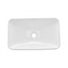 VEVOR Semi Recessed Bathroom Sink, 19.29 x 12.01 Inch Rectangular White Ceramic Vessel Sink with 1-3/4 Inch Drain Hole, Drop in Modern Lavatory Vanity Bath Wash Bowl Basin, Rectangle for Small Space