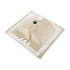 VEVOR Semi Recessed Bathroom Sink, 20.08 x 18.31 Inch Rectangular White Ceramic Vessel Sink with Overflow and 3 Faucet Holes, Drop in Modern Lavatory Vanity Bath Wash Bowl Basin Rectangle Small Space
