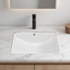 VEVOR Undermount Bathroom Sink, 20.87 x 14.76 Inch Rectangular White Ceramic Vessel Sink with Overflow Hole, Under Counter Drop in Modern Lavatory Vanity Bath Wash Bowl Basin, Rectangle Small Space