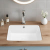 VEVOR Undermount Bathroom Sink, 15.75 x 12.01 Inch Rectangular White Ceramic Vessel Sink with Overflow Hole, Under Counter Drop in Modern Lavatory Vanity Bath Wash Bowl Basin, Rectangle Small Space