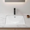 VEVOR Undermount Bathroom Sink, 18.11 x 12.99 Inch Rectangular White Ceramic Vessel Sink with Overflow Hole, Under Counter Drop in Modern Lavatory Vanity Bath Wash Bowl Basin, Rectangle Small Space