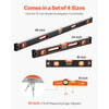 VEVOR 4-Piece Torpedo Level, 48/24/16/10 Inch Box Levels Set, Fluorescent Light Up Bubble Vials Ruler for 45/90/180 Degree, Aluminum Alloy Magnetic Leveler Tool, Shock-Proof(Only 10-inch has magnetic)