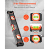 VEVOR 4-Piece Torpedo Level, 48/24/16/10 Inch Box Levels Set, Fluorescent Light Up Bubble Vials Ruler for 45/90/180 Degree, Aluminum Alloy Magnetic Leveler Tool, Shock-Proof(Only 10-inch has magnetic)
