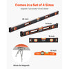 VEVOR 4-Piece Torpedo Level, 48/24/16/10 Inch All Magnetic Levels Set, Fluorescent Light Up Bubble Vials Ruler for 45/90/180 Degree, Aluminum Alloy Magnetic Box Leveler Tool, SAE and Metric Scale