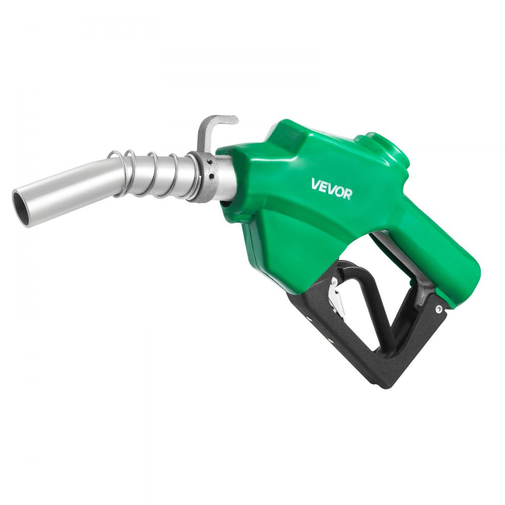 VEVOR 1 Inch NPT Automatic Fuel Nozzle, Max Flow Rate 21.6 GPM, Auto Shut Off Diesel Gas Pump Nozzle with 3-Speed Trigger Lock & 1-3/16 in (OD=30.1 mm) Spout for Gasoline, Diesel, Kerosene, Green