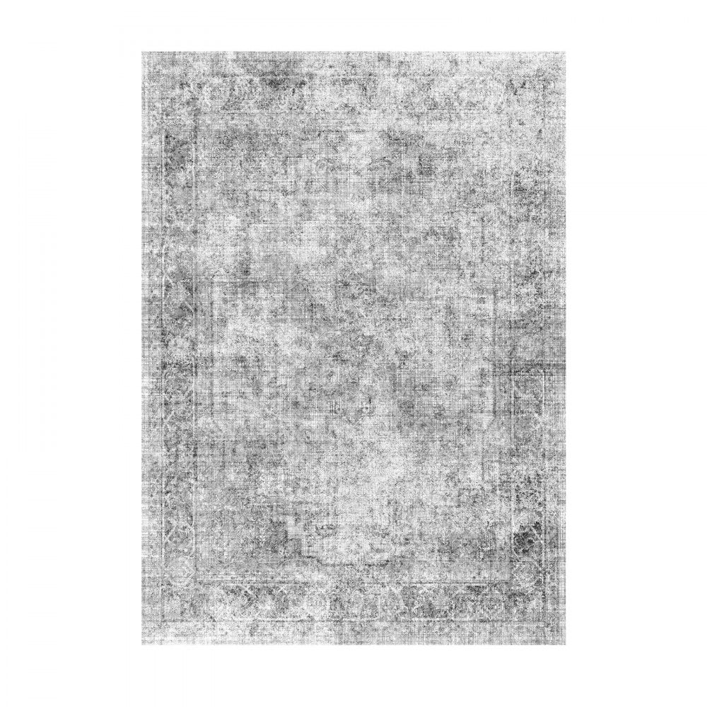 VEVOR Area Rug, 9 x 12 ft Large Washable Boho Rug, Non-Slip and Tear-Resistant Soft Carpet, Pet & Child Friendly Bohemian Area Rugs, Indoor Mat for Bedroom, Living Room, Kids Room, Office, Gray