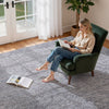 VEVOR Indoor Plush Area Rugs, 9 x 12 ft Plush Carpet, Area Rugs Furry with Long Plushs Pile, Thick & Durable High-Pile Rug for High-Traffic Areas, Non-Shedding & Non-Slip Backing, Blue-Gray