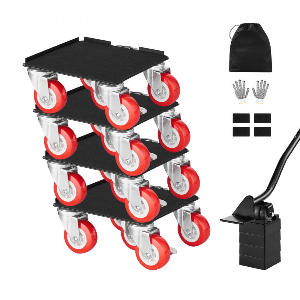 VEVOR Furniture Dolly, Maximum Load 3474 lbs, Heavy Duty Furniture Movers with 5 360° Rotation Wheels, Carbon Steel Panel, Furniture Lift Slider Tool Set for Appliances, Sofa, Fridge, Washing Machine
