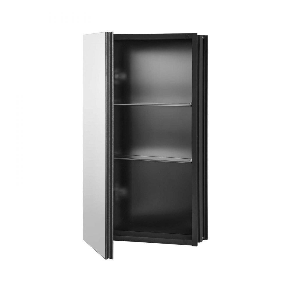 VEVOR Medicine Cabinet, 14 x 24 inches, Medicine Cabinet for Bathroom with Mirror,  Aluminum Frame Bathroom Wall Cabinet, 2-layer Adjustable Shelves, Recessed & Wall-mounted Installation