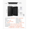 VEVOR Medicine Cabinet, 16.5 x 27.5 inch, Medicine Cabinet for Bathroom with Mirror,  Aluminum Frame Bathroom Wall Cabinet, 3-layer Adjustable Shelves, Recessed & Wall-mounted Installation