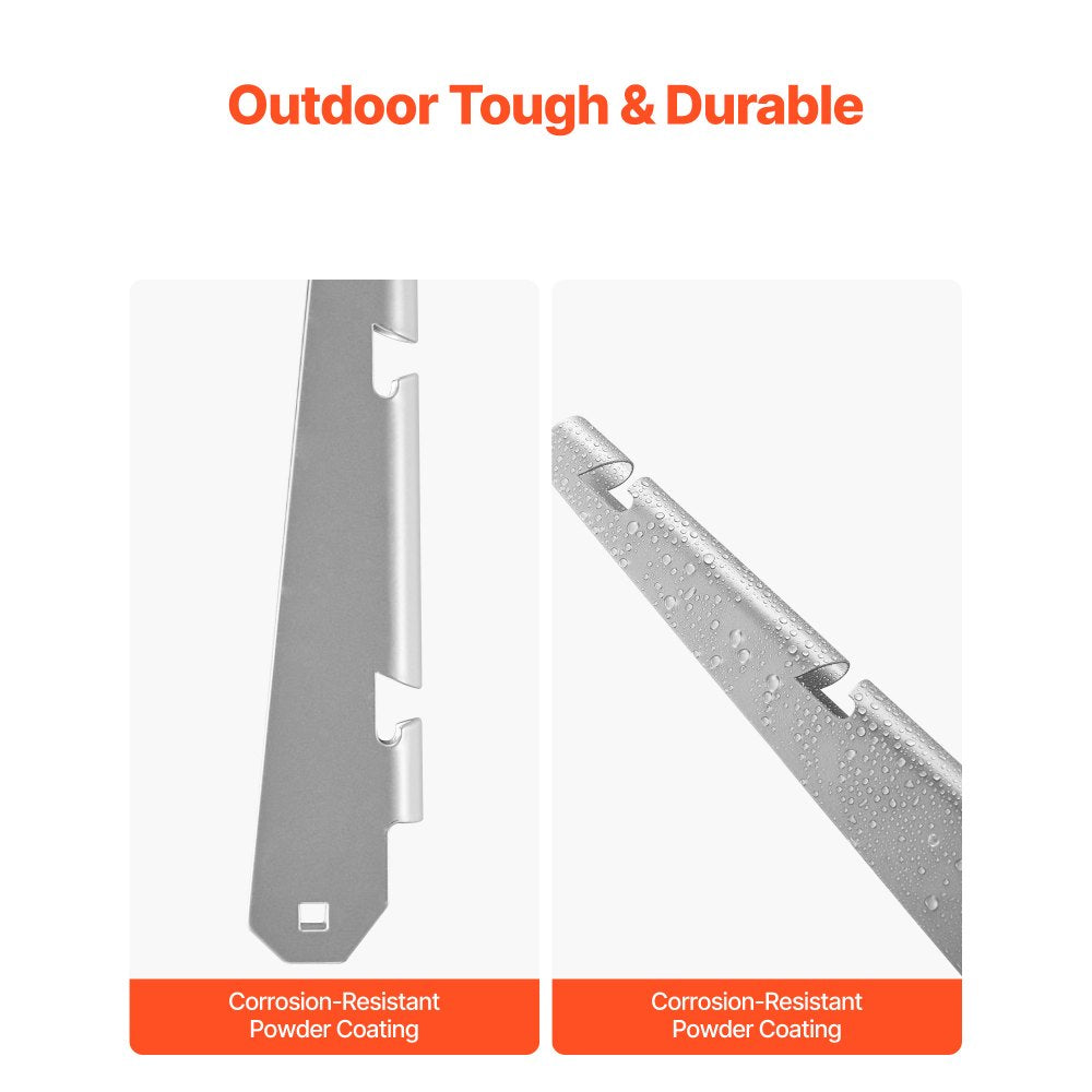 VEVOR Barbed Wire Arm, 10 Packs 12.2 in Fence Post Extender, Flat or Surface Mounted, Galvanized Steel Fence Height Extender, Protect Privacy and Prevent Pets Jumping Off, for Outdoor Wood Concrete Fences