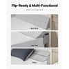 VEVOR Bed Wedge Pillow for Headboard, Queen Size, 60"x10"x6" Bed Gap Filler, Fill 0-7" Gap Between Headboard and Mattress, 25D Foam Mattress Wedge Headboard Pillow with Side Pocket, for Backrest, Gray