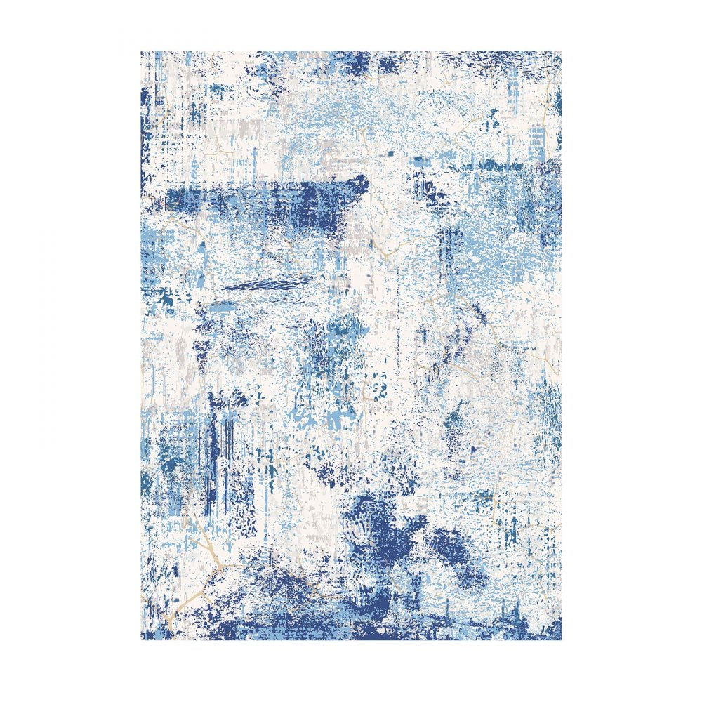 VEVOR Area Rug, 5 x 7 ft Large Washable Rug, Non-Slip and Tear-Resistant Soft Carpet, Pet & Child Friendly Modern Area Rugs, Indoor Mat for Bedroom, Office, Living Room, Kids Room, Entryway, Blue