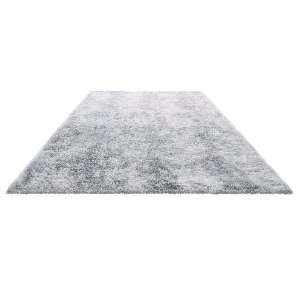 VEVOR Indoor Plush Area Rugs, 6 x 9 ft Soft Plush Carpet, Furry Shag Area Rugs for Living Room, Bedroom, Modern Home Decor Aesthetic Long-Pile Rug, Non-Shedding, Slip-Resistant, Tie-Dye Light Gray
