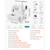 VEVOR Serger Overlock Sewing Machine, 1250 Stitches Per Minute, 2-3-4 Thread Capability, 0.7-2 Adjustable Differential Feed, with Free Arm and LED Light, Sewing Machine for Various Fabrics, White