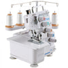 VEVOR Serger Overlock Sewing Machine, 1250 Stitches Per Minute, 2-3-5 Thread Capability, with LED Light and Strong Suction Feet, Heavy-Duty Metal Frame Sewing Machine for Various Fabrics, White