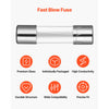 VEVOR Fast-Blow Glass Fuses Assortment Kit, 120 Pcs 125 Volt, 5 x 20 mm 1A 2A 3A 4A 5A 8A 10A, 3.6 x 10 mm 2.5A 3A 5A Tube Fuses, Suitable for Electrical Boxes, LED Strips, Electronics, Appliances