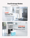 VEVOR 52 Pints Dehumidifier for Home & Basement, Drain Hose for Commercial & Industrial Use, Smart Humidity Control, Low Noise for Large Rooms, Warehouses, Bedrooms & Storage, Large Coverage,White