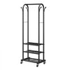 VEVOR Clothes Rack, Rolling Clothing Garment Rack with Hanging Rod and Side Hooks, 3 Storage Shelves, 99 lbs Load Capacity, Heavy Duty Carbon Steel Clothing Racks for Bedroom, Laundry, Living Room