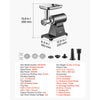 VEVOR Electric Meat Grinder, 3.3-4.4 Lbs/Min 2000W Max, #5 Home Meat Mincer with 3 Grinding Plates, Sausage Stuffing Tube & Kubbe Kit, 300W Steel Sausage Meatballs Maker for Home Kitchens