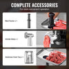 VEVOR Meat Grinder, 3 Lbs/Min Capacity Electric Meat Grinders with Blade, Grinding Plate, Sausage Maker, Kubbe Kit, Burger Press, Chopper Attachment, Stainless Steel Meat Mincer for Home Kitchen