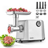 VEVOR Electric Meat Grinder, 3.3-6.6 Lbs/Min 1800W Max, #5 Home Meat Mincer, 2-Speed with 3 Grinding Plates, 3 Sausage Stuff Tubes & Kubbe Kit, 700W Die-Cast Aluminum Sausage Maker for Home Kitchens