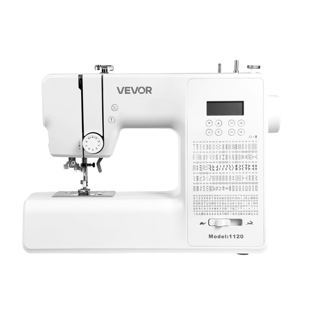 VEVOR Computerized Sewing Machine, 200 Stitch Applications, with LCD Screen, Foot Pedal and LED Light, Heavy-Duty Metal Frame, Digital Sewing Machine with Powerful Motor for Crafts and Mending