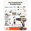 VEVOR Tool Kit 318-Piece General Household Tool Kit for Home Maintenance, For Everyday House Repairs, DIY Projects, with Portable Storage Case, High-Quality Steel, with Cordless Drill, Bits, Hammer