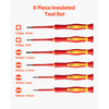VEVOR Insulated Screwdriver Set, 6-Piece Professional Electrical Screwdriver Set, 1000V Insulated Electrician Tool Set, with Magnetic Phillips Slotted Tips, 360-Degree Rotating Screwdriver and Bag