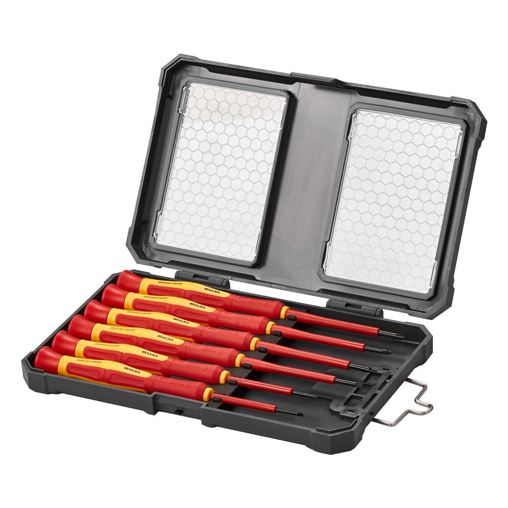 VEVOR Insulated Screwdriver Set, 6-Piece Professional Electrical Screwdriver Set, 1000V Insulated Electrician Tool Set, with Magnetic Phillips Slotted Tips, 360-Degree Rotating Screwdriver and Bag