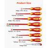VEVOR Insulated Screwdriver Set, 12-Piece Professional Electrical Screwdriver Set, 1000V Insulated Electrician Tool Set, with Magnetic Phillips Slotted Tips, Insulated Pliers, and Diagonal Pliers