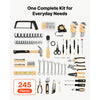 VEVOR Tool Kit 245-Piece General Household Tool Kit for Home Maintenance, For Everyday House Repairs and DIY Projects, with Portable Storage Case, High-Quality Steel, with Hammer, Wrench, Pliers