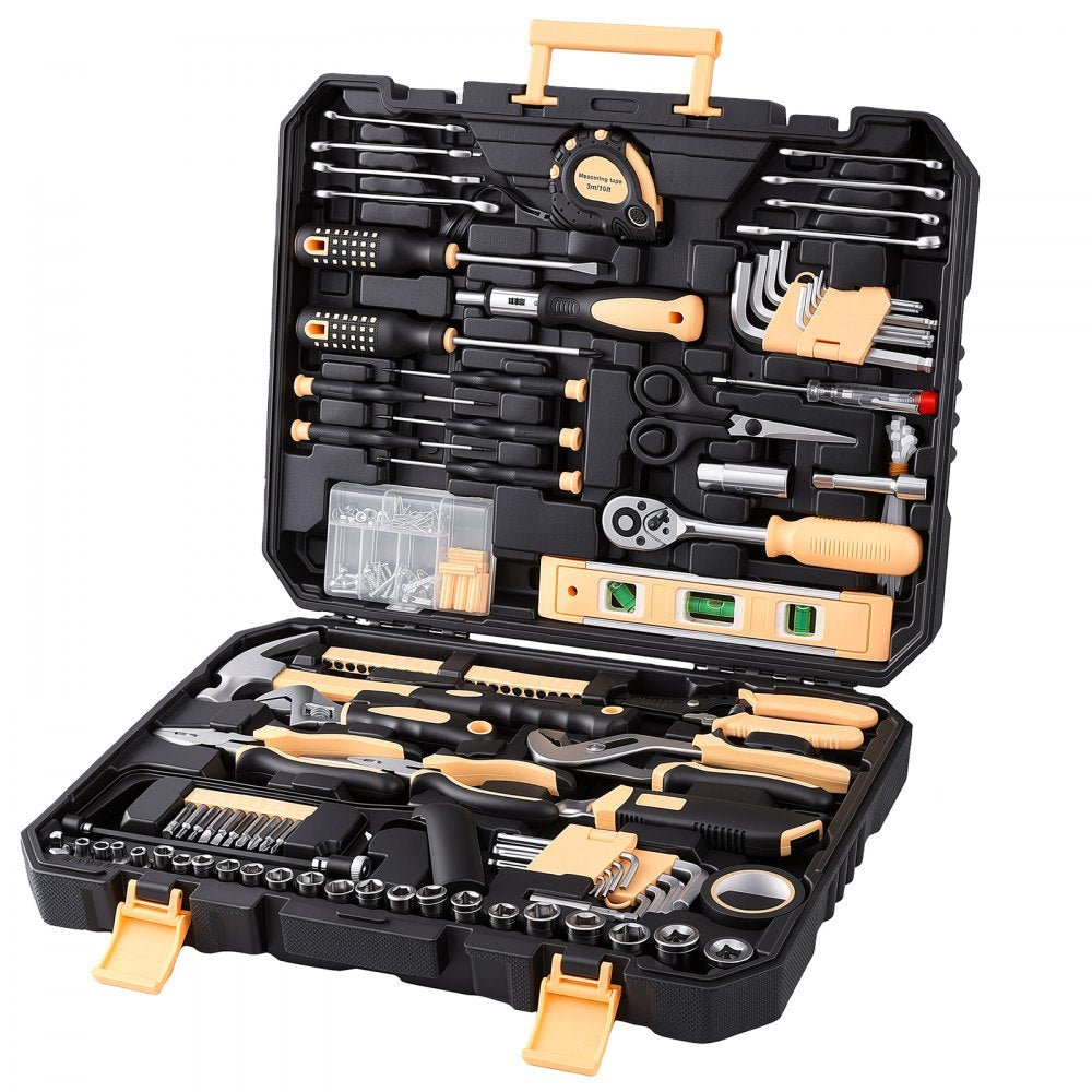 VEVOR Tool Kit 245-Piece General Household Tool Kit for Home Maintenance, For Everyday House Repairs and DIY Projects, with Portable Storage Case, High-Quality Steel, with Hammer, Wrench, Pliers