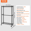 VEVOR Heavy Duty Clothes Rack, Double Hanging Rods Clothing Garment Rack with Bottom and Top Storage Tier, Rolling Clothing Rack for Hanging Clothes, 1'' Diameter Thicken Steel Tube Hold Up to 300Lbs