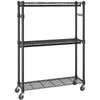 VEVOR Heavy Duty Clothes Rack, Rolling Clothing Garment Rack with 3 Storage Tiers, 2 Rods and 2 Pairs Side Hooks, Adjustable Height Clothing Rack Closet for Hanging Clothes, 400 Lbs Load Capacity
