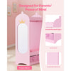 VEVOR Kids Dress Up Storage, with Mirror, Toddler Costume Wardrobe with Drawer, Dress Up Wardrobe Closet for Little Girls, Pretend Storage Dresser, Costume Organizer, for Bedroom, Kids Room, Pink