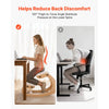 VEVOR Ergonomic Kneeling Chair, Wooden Posture Knee Chair with Adjustable Thick Foam Cushions & Solid Wood Frame, Adjustable Height, Relief for Neck or Back Pain for Home, Office or Meditation, Beige