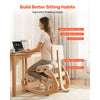 VEVOR Ergonomic Kneeling Chair, Wooden Posture Knee Chair with Adjustable Thick Foam Cushions, Backrest and Wood Frame, Adjustable Height, Relief for Neck or Back Pain for Home, Office or Meditation