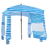 VEVOR Beach Cabana, 6 x 6 ft Beach Canopy with Side Wall, UPF 50+ Protection Easy Setup Cabana Tent with Sand Pockets, Portable Shade Sun Shelter Umbrella for Whole Family & Friends, Blue Stripes
